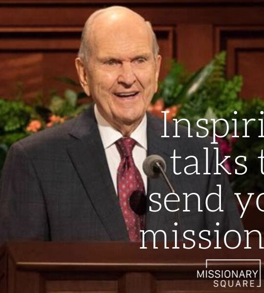a photo of president Russell m nelson at the podium of general conference.